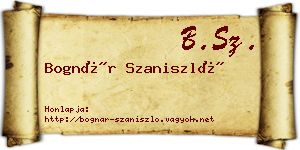 Bognár Szaniszló névjegykártya